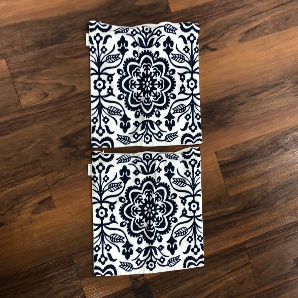 Navy Floral Home Bedding Pillow Covers